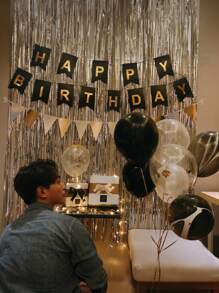 5m Banderines De Papel Plastico De Colores - Dorado - Ver 8