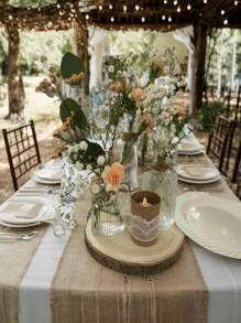 2 块天然原木圆片，6-7 英寸木环，大木板，适用于婚礼中心装饰和 DIY 绘画工艺品 - 原木色 - 查看 5