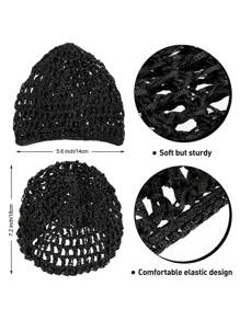 1pc Handmade Crocheted Beanie, Kufiya Hat, Women Headwear, Hair Net, Hair Snood - Multicolor - View 2