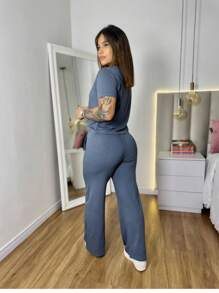 Magenta Shop Women's Comfortable Sweatsuit Set - Dark Grey - View 2