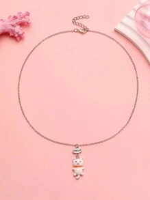 3pcs/Set Cute Cartoon Cat Pendant Necklace Set, Best Friend Jewelry Set