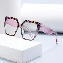 1 副几何图案 PC（聚碳酸酯）休闲、通勤、派对、多功能眼镜，适合所有季节 - 無色 - 查看 2