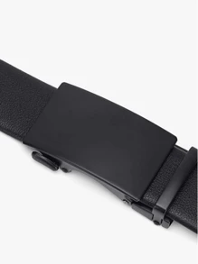 1pc Leather Ratchet Belt For Men With Automatic Square Buckle