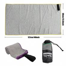 1 pezzo Asciugamano fitness leggero e super assorbente, borsa cilindrica portatile, ultra compatto e delicato, ad asciugatura rapida, confortevole e morbido al tatto, asciugamano con texture grigia ad asciugatura rapida, adatto per viaggi, fitness, yoga, tennis, corsa all aperto, accessori da spiaggia