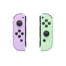 VIAJELUZ 1 set de control inalámbrico de juego Púrpura/Verde con vibración dual, sensor de movimiento de 6 ejes, encendido con un solo toque, batería de litio de 800mAh para Switch Lite y Switch OLED - Lila Púrpura - Ver 4