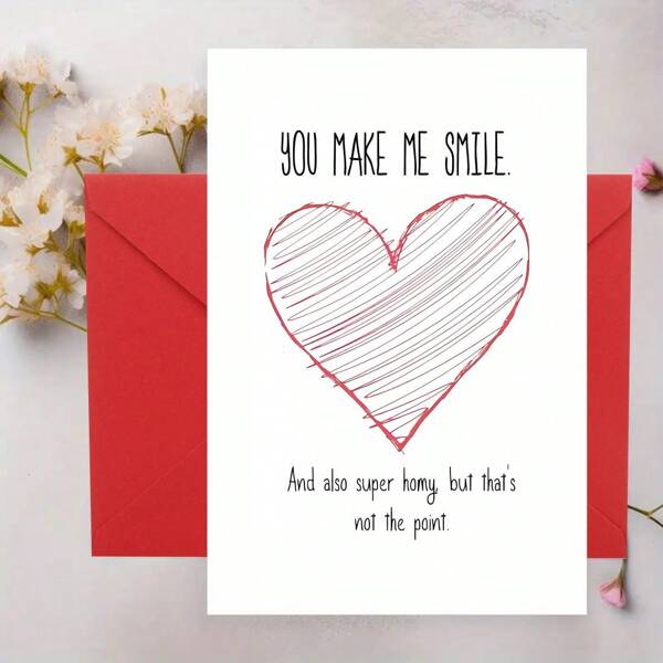1 tarjeta con patrón de amor que incluye sobre, de diseño sencillo, adecuada para aniversario, expresar amor, sincera, cariñosa, tarjeta de cumpleaños divertida, regalo perfecto para ella o él, tarjeta de bendición divertida para familia, amigos, compañeros de clase y colegas, regalo de broma para ella o él, tamaño 5*7 pulgadas