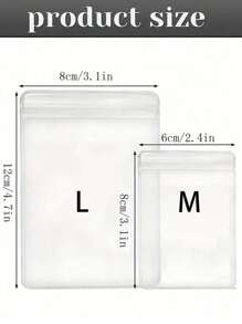 20 个 PVC 透明可重复密封珠宝袋，带拉链，防氧化，防止失去光泽，用于存放耳环、项链、珠宝、小礼物、配饰派对礼品袋 - 無色 - 查看 10