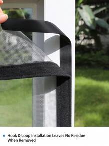 1 paquete de Malla antimosquitos autoadhesiva gris - Diseño de malla clásico, rectangular invisible, reutilizable y lavable, protección contra insectos y moscas para uso en verano
