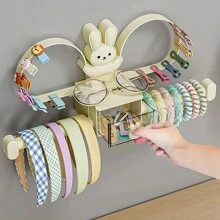 1/2pcs Wall Mounted Hair Accessories Storage Rack Punch Free Hair Hoop Hair Tie Hair Clip Hairband Display Stand Barrettes Organizer