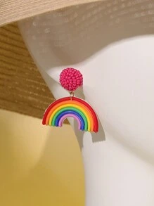 Rainbow Decor Drop Earrings - Multicolor - View 2