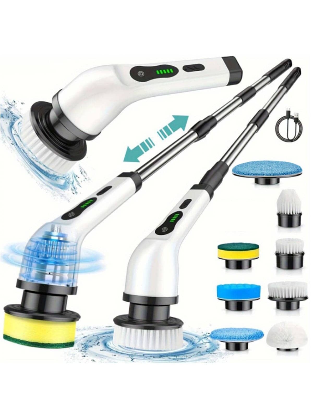 مجموعة منظف كهربائي دوّار للأرضيات – فرشاة كهربائي...