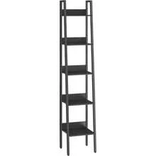 Estante para Libros, Estante Estrecho de 5 Niveles, Estante de Escalera para Oficina en casa, Sala, Dormitorio, Cocina, Negro ébano y Negro Tinta, ULLS109B56 - Albaricoque - Ver 1