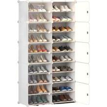 TMOSLY Zapatero con Cubierta,10Niveles 40pares de Armario de Almacenamiento de Zapatos, Cajas de Zapatos de Estantes de Plástico para Zapatos, Organizador para Armario, Pasillo, Dormitorio. - 2 columnas de 10 colores transparentes - Ver 1