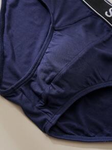 4Pcs Men's Triangle Briefs Boxer Stylish Letter Waistband Stretch Selected Material Soft Daily Sleep Boxer Men's Briefs - Multicolor - View 3