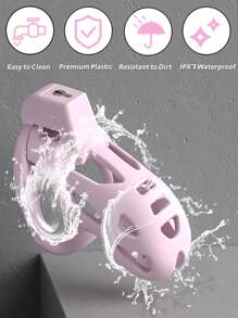 1pc Male Chastity Cage, Large Chastity Device With 3 Sizes Rings And Invisible Lock For Penis Exercise Bondage Gear & Accessories Lightweight Adult Sex Toys Penis Cock Ring Sex Toys Sex Games Sex Toys Penis Ring Sex Toys Strap On Penis Sex Toys SM Product(Pink)