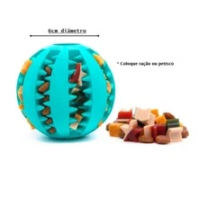 Bola Escova Mordedor Porta Petisco Pet Ball Bolinha Multifuncional Cachorro Gato Cor Aleatória