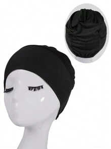 1 Peça Boné de Lã Feminino em Cor Sólida, Semelhante a Seda, de Algodão Macio, Gorro Elástico e Sem Costura, Multicolorido e Resistente a Bolinhas