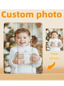 Customized IPad Case And Personalized Tablet PC Case, Unique IPad 10th Gen 10.9 Inch Case, DIY Family, Couple, Pet Customized Gift, Photo Customized, Tablet Protective Case, Happy Ramadan, Happy Holiday - Tri-fold Pen Tray - View 1