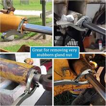 Chromium Plating Color Heavy Gland Nut Wrench With A Handle Equipped With 5/32in 1/4in  5/16in  And 3/8in  Pins Along With Gloves And Towels This Adjustable Spanner Wrench Is Designed For Removing Hydraulic Cylinders