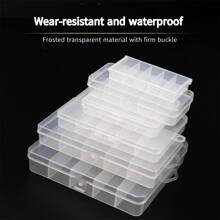 1PC路亚五格盒路亚饵盒透明塑料饵盒钓盒黑色透明大中小五格盒