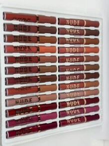24Pcs Indelible Matte Liquid Lipsticks Nude Pink Colors