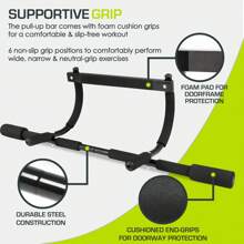 Wall-Mounted Pull-Up/Chin-Up Bar, Heavy Duty 300 Lb.Capacity - Multi Grip Light - View 3