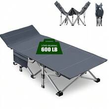 SLSY Indoor/Outdoor Folding Cot Lounge Bed - Gray Blue Camping Bed For Comfortable Sleeping And Relaxation - Cot Without Mattress - View 1
