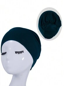 1 Peça Boné de Lã Feminino em Cor Sólida, Semelhante a Seda, de Algodão Macio, Gorro Elástico e Sem Costura, Multicolorido e Resistente a Bolinhas
