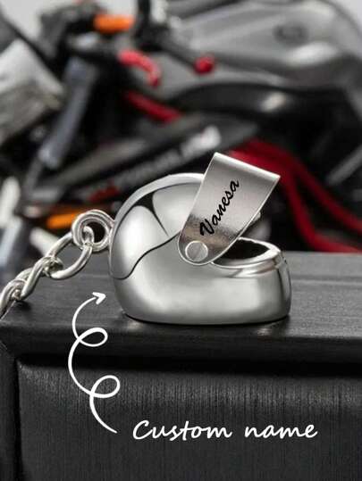 1 pieza Llavero personalizado de casco de motocicleta, decoración de mochila con llavero, regalo para parejas, padres, mejores amigos, hijas e hijos