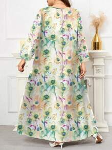 Nouvelles arrivées printemps/été 2025 Style européen et américain Robe-chemise imprimée mode haute gamme à encolure ample et manches longues pour femmes