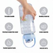 3pcs Slogan Graphic Water Bottle - Green - View 3