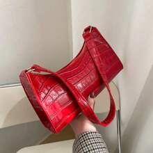 Fashion PU Leather Bags For Women Alligator Pattern Armpit Handbag Female Small Underarm Messenger Bag Purse