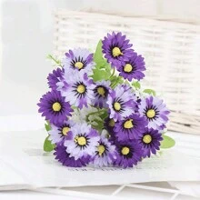 2件装6枝24朵仿真雏菊荷兰菊仿真花束家居装饰花束婚礼装饰花束新娘手捧花餐厅桌面仿真花束摆件花瓶插花DIY花束摄影道具假花束 - 彩色 - 查看 14