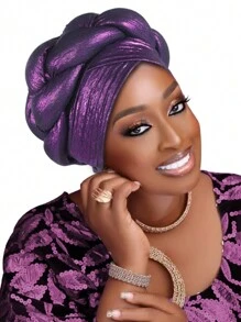 欧非穆斯林编织头巾，纯色女士头巾，适合日常佩戴、婚礼、聚会、特殊场合、母亲节礼物 - A - 查看 15