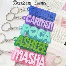 1 Pc Backpack Name Tag, Acrylic Keychain, Personalized Acrylic Name Tag, Name Keychain, Personalized Acrylic Keychain, Custom Name Keychain, Acrylic Keychain, Diaper Bag Tag, Lunch Box Tag, Kids Tag,Durable,Engraved,Stainless,Colorful,Cute,Adorable,Funny,Kawaii,Y2K,Stylish,Unisex,Casual,Custom,Personalized,Unique,Customized,Ideal Gifts For Him,Ideal Gifts For Her,Her,Boyfriend,Girlfriend,Family,Friends