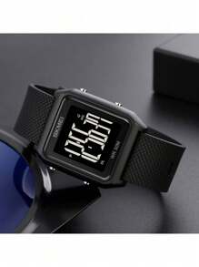 50m Waterproof Men's Electronic Watch With Stopwatch Dateedia Digital Sports Watch With Backlight - màu đen - Xem 2