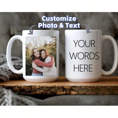 Personalized Photo Mug, Grandma Exclusive Photo Mug, Mom Photo Mug, Mug With Photo And Text, Customized Photo Coffee Cup, Photo Mug, Customized Name Mug - The Perfect Gift For Your Loved Ones - Suitable For Any Special Occasion, Valentine's Day Gift, Gift For Her, Gift For Him, Gift For Friends, Home Decor, Decorations, Personalized Gift, Christmas Decor