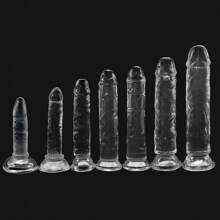 Set economico di 7 misure di fallo in gel trasparente con ventosa, pene in jelly, giocattolo erotico femminile per sesso anale, morbido masturbatore clitorideo e vaginale