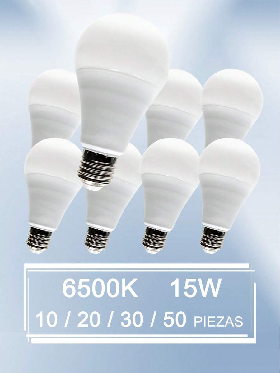 Pack Of 10/20/30/50 5W/7W/9W/12W/15W/18W/21W 6500K LED Energy Saving Bulbs, E27 Base, Non-Dimmable