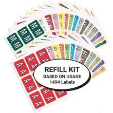 Etiquetas para carpetas de archivos, Pegatinas alfabéticas compatibles con la serie, Etiquetas de código de colores para gráficos médicos - Multicolor - Ver 2