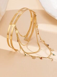 1 pieza Brazalete de pulsera largo de borlas elegante de moda vintage bohemio