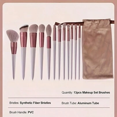 Bộ 13 cọ trang điểm, mềm mại và bông xốp, cọ nền chuyên nghiệp, cọ phấn phủ, cọ tán phấn mắt, kèm túi đựng mỹ phẩm và bông mút trang điểm, phù hợp cho người mới bắt đầu, tông màu nâu ngẫu nhiên. Cọ trang điểm được làm từ chất liệu sợi mềm mại, dễ mang theo, lý tưởng cho du lịch, kỳ nghỉ và bãi biển, cũng là món quà tuyệt vời cho phụ nữ và các cô gái, cán cọ không chứa BPA và nhựa ABS, phù hợp cho người mới bắt đầu và chuyên gia, là vật dụng thiết yếu cho các nghệ sĩ trang điểm.