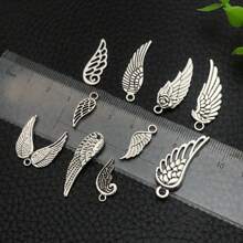 22pcs Mixed Antique Silver Angel Wings Feathers Punk Charms Angel Wing Pendants For DIY Bracelets Necklace Jewelry Making Craft Accessories