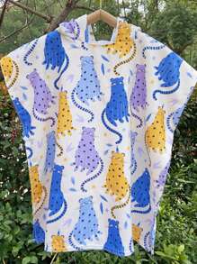 Toallas con capucha para la playa - Toalla de baño para niños pequeños, toalla de playa tipo poncho para niñas, de secado rápido, suave y ligero, con diseños de sirenas, pandas, flores, unicornios, flamencos, flores, palmeras y arcoíris, ideal para bodas de verano, decoración del baño y vuelta al colegio