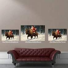 Framed Christmas Reindeer Canvas Wall Art Christmas Mural Wall Decor Christmas Reindeer Wall Art Christmas Reindeer Picture Art Poster Vintage Winter Holiday Poster Painting Christmas Gift Holiday Wall Decor