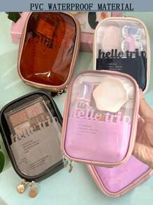 1 件便携式迷你化妆包零钱包化妆包，温暖小包，返校背包必备，沙滩旅行收纳袋，夏季假日化妆品收纳包，迷你包，旅行化妆盒，配件，化妆刷架家居浴室装饰化妆品收纳包浴室配件