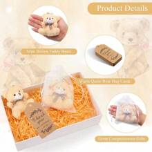 Bear Baby Shower Party Favors Mini Plush Bear Keychain With Thank You Tags Organza Bags Twine For Baby Bride Shower Wedding Party Favors