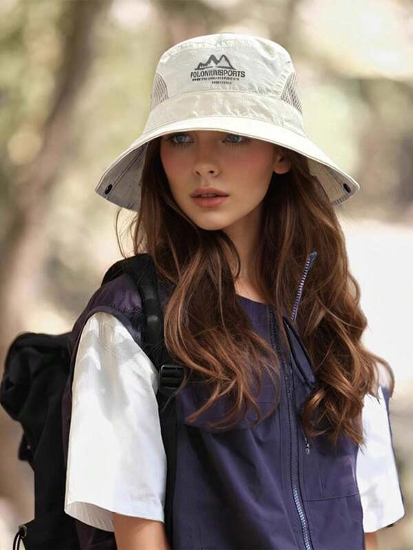 Chapeau de randonnée de protection contre le soleil pour femme, grand chapeau à mailles d'été séchage rapide, chapeau de seau de protection UV pour la randonnée et le camping