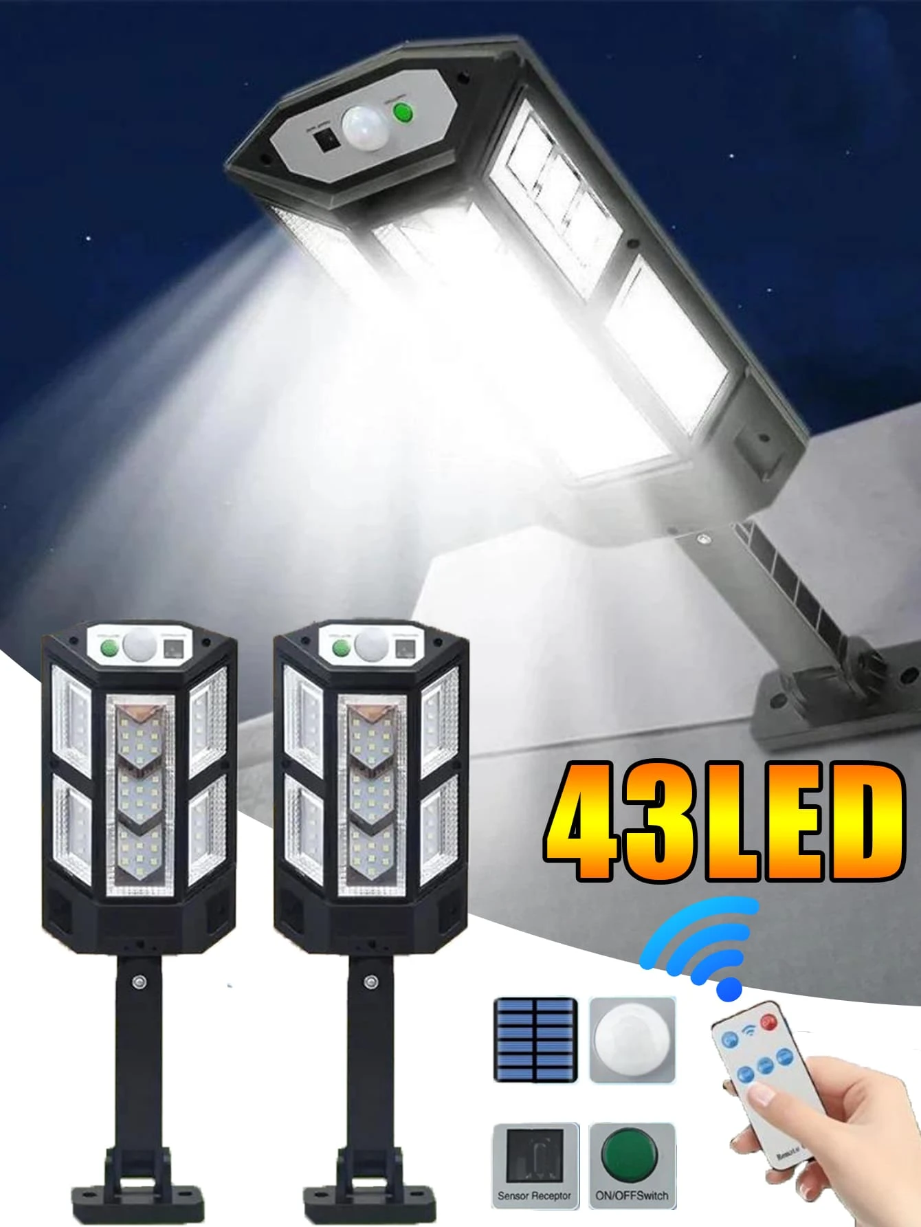 Newest Solar LED Light Outdoor Solar Lamp Of Motion Sensor 4 Mode Waterproof IP65 Solar Garden Light Street Yard Lanter