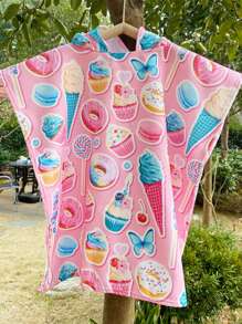 Toallas con capucha para la playa - Toalla de baño para niños pequeños, toalla de playa tipo poncho para niñas, de secado rápido, suave y ligero, con diseños de sirenas, pandas, flores, unicornios, flamencos, flores, palmeras y arcoíris, ideal para bodas de verano, decoración del baño y vuelta al colegio